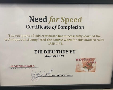 Modern Nails Azrylic-class Certifikat
