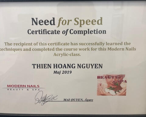 Mordern Nails Acrylic-class Certifikat